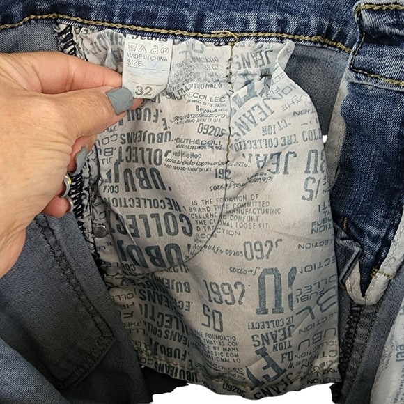 UBU Vintage High-Rise Cropped Jeans Whiskered Distressed Size 32 Tag - Picture 10 of 11